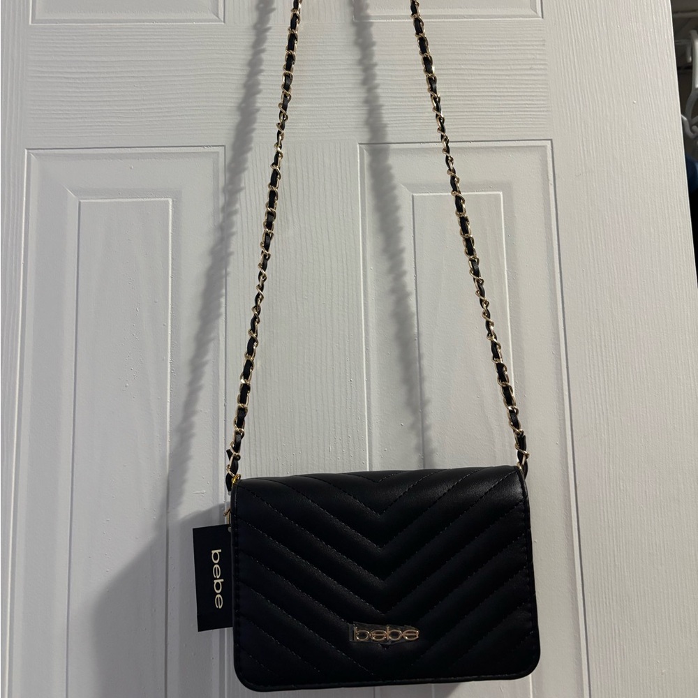 Bebe Black Chevron Crossbody Bag